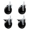 Service Caster 5 Inch Hard Rubber Wheel Swivel 58 Inch Threaded Stem Caster Set 2 Brakes SCC SCC-TS20S514-HRS-58212-2-PLB-2 - alternate 1